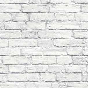 Papier peint LUTECE en briquettes blanches - Blanc