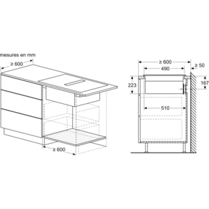 Plaque induction aspirante BOSCH PVS63SB16F Plug&Play