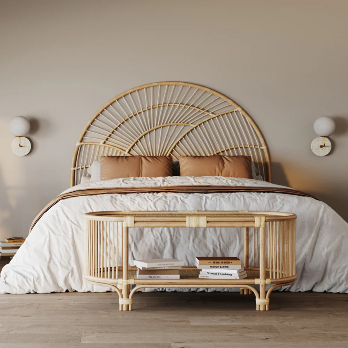 Tête de lit en rotin naturel 160 cm - Séléné