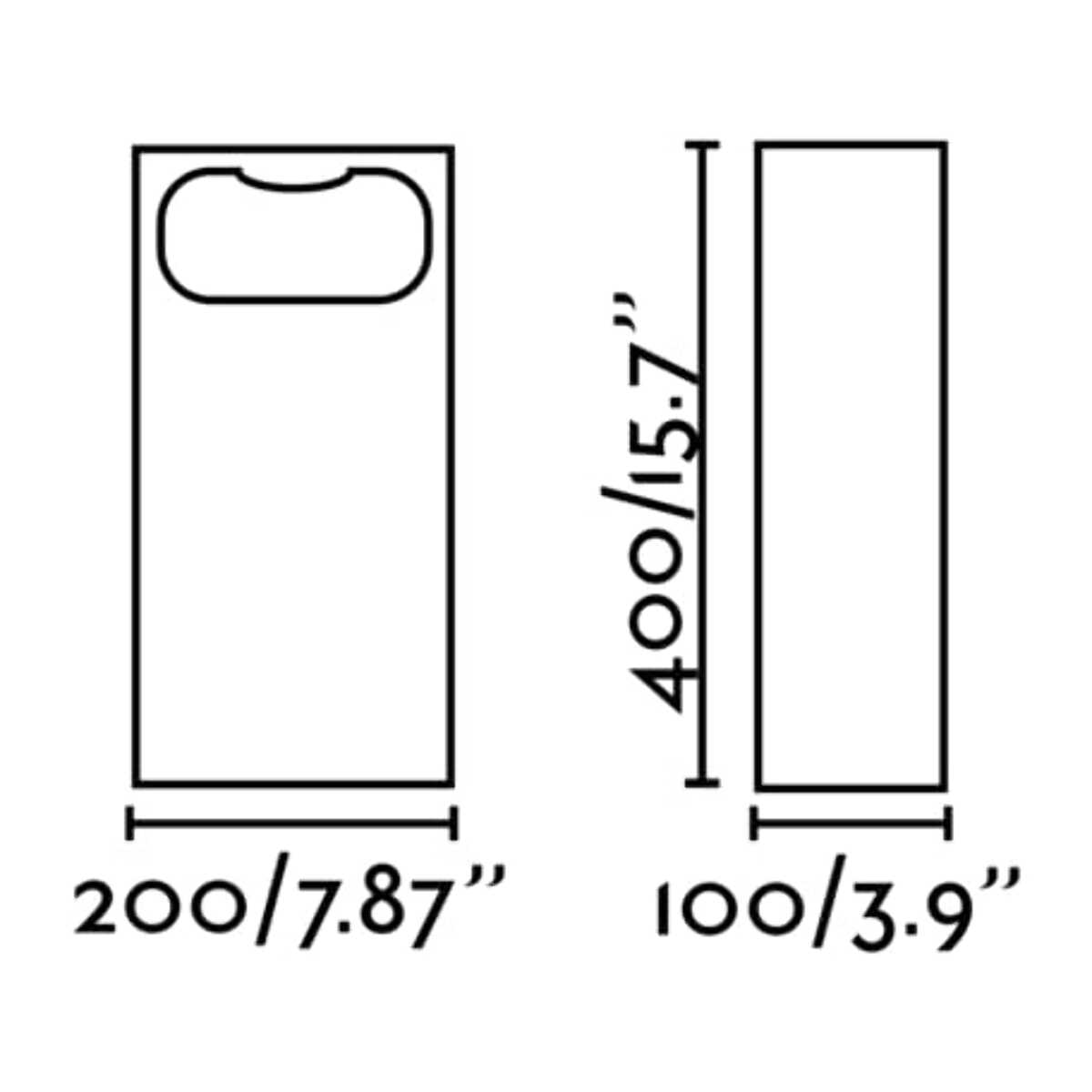 GLINT 400 Lampada paletti muro grigio 3000K