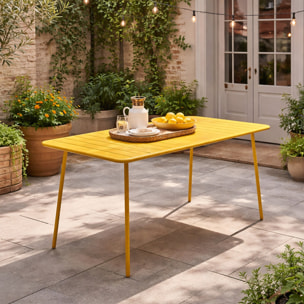 EVORA Table de jardin 6 places 160cm jaune