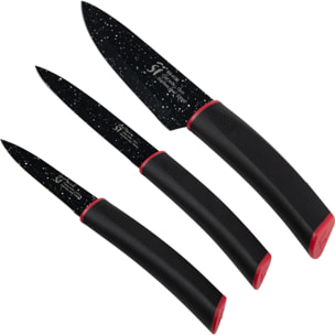 Juego de 3 cuchillos en acero inoxidable y antiadherente marmolado keeps marble san ignacio