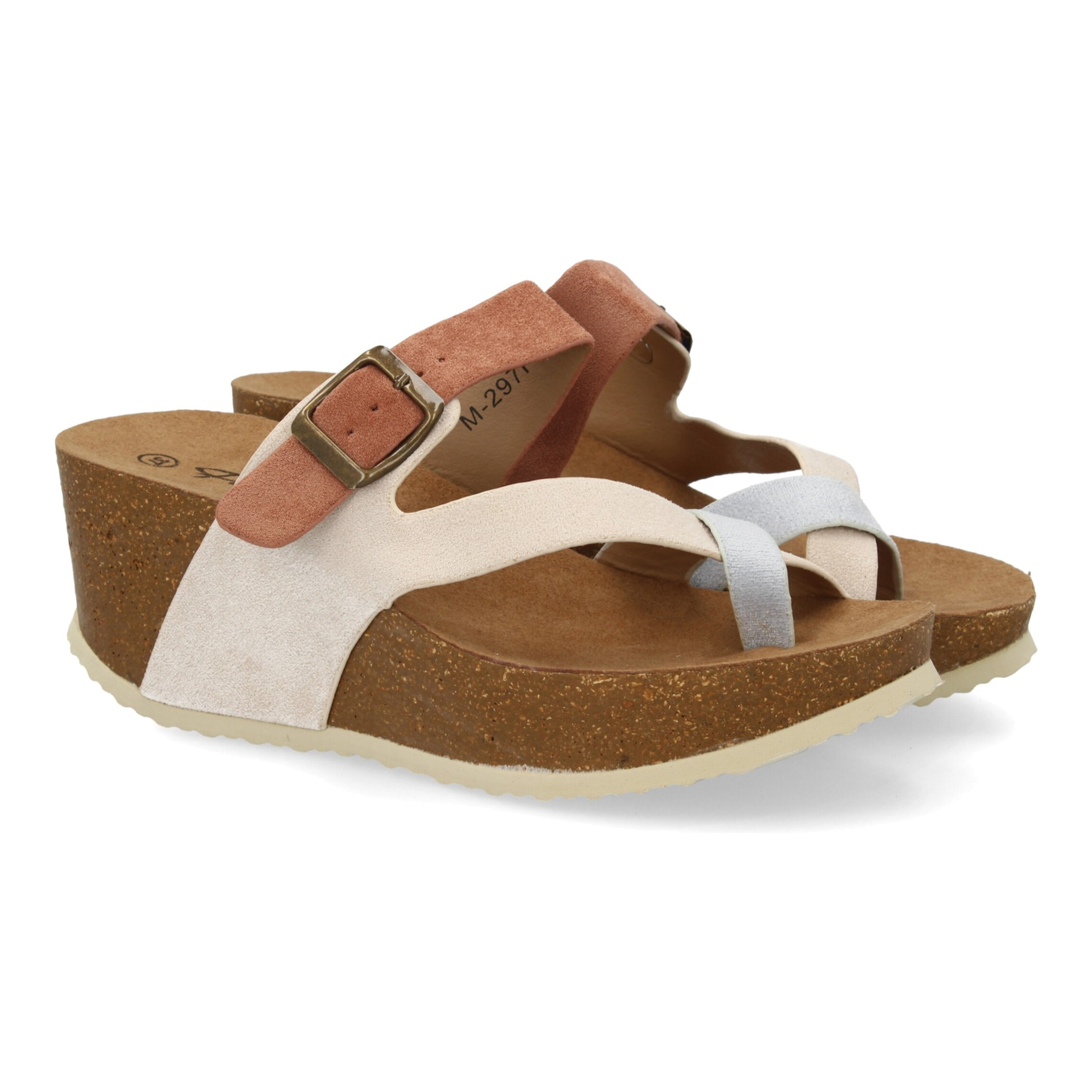 Sandalia Mujer cómoda con cuña y hebilla