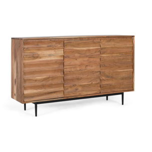 Buffet en bois d'acacia massif 145cm style rustique moderne
