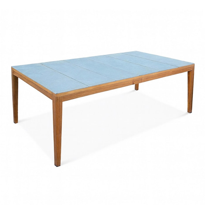 Tavolo da pranzo 200x100cm gambe legno e top in piastrelle - Kerk