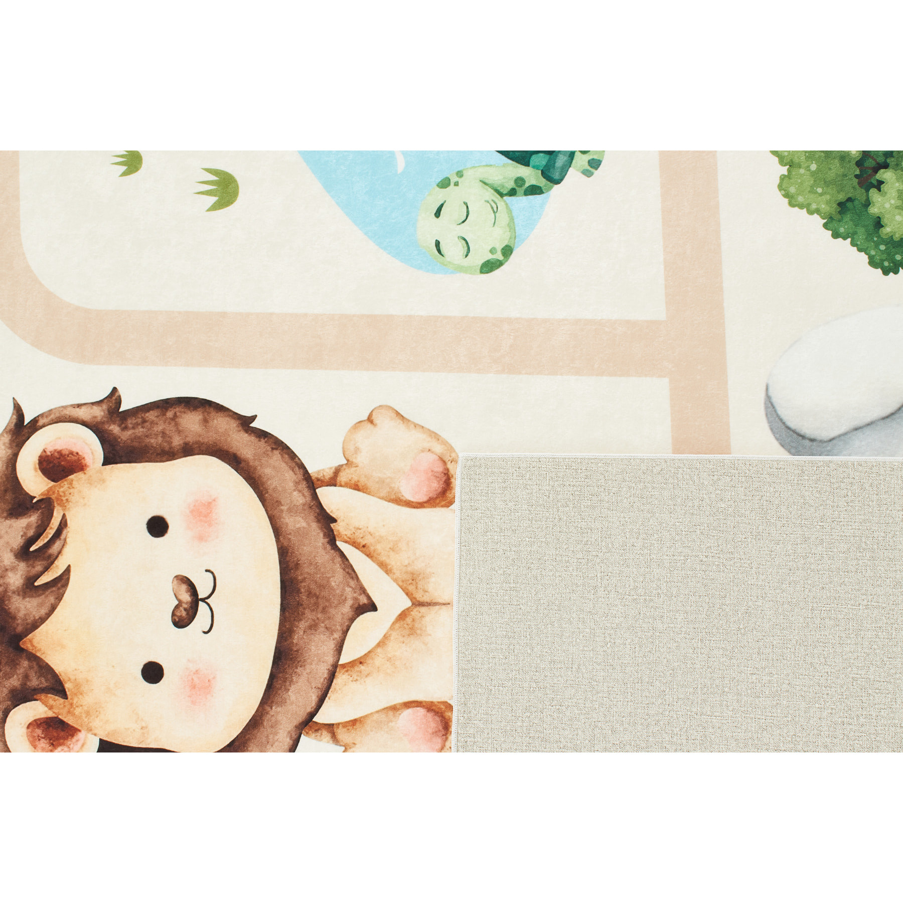 HAPPY - Tapis enfant motif circuit animaux