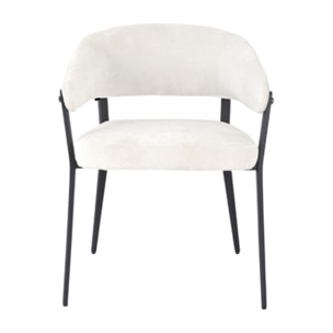 Chaise avec accoudoirs en tissu et structure en métal - ARNOLD