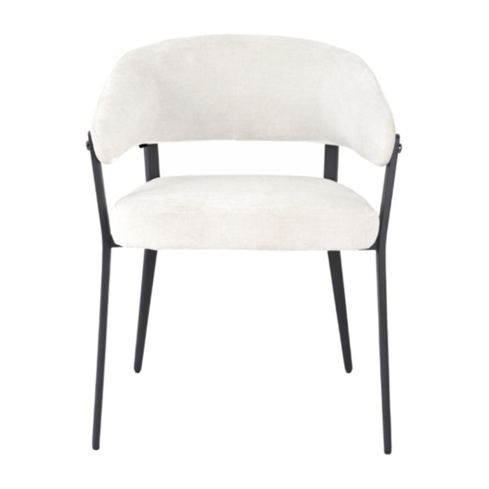 Chaise avec accoudoirs en tissu et structure en métal - ARNOLD