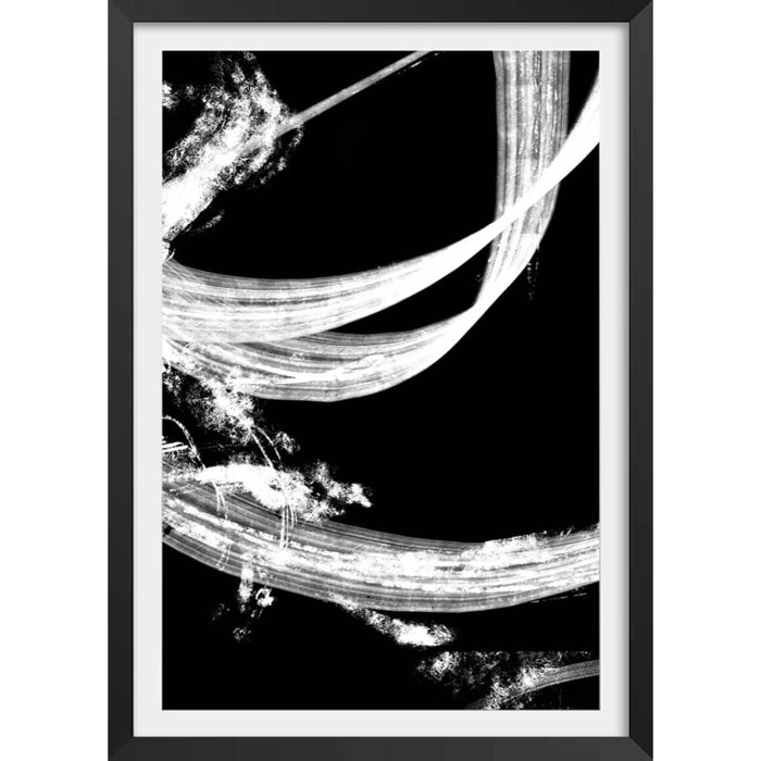 Affiche Coup de pinceau phototype Affiche + cadre en bois - Noir