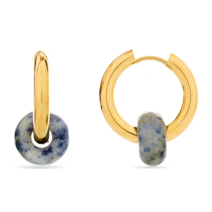 Pendientes de Lapislazuli Natural acabados en oro amarillo de 18k