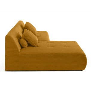 Onyx - canapé modulable d'angle réversible 4 places - en velours côtelé - Jaune