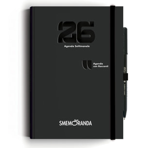 Agenda Smemoranda Racconti 2026 Settimanale 12 mesi ,A5, nero