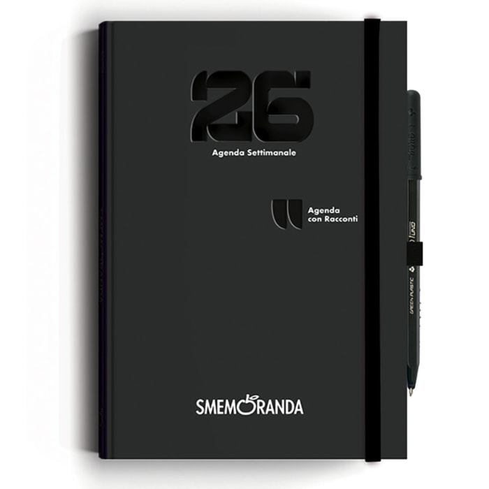 Agenda Smemoranda Racconti 2026 Settimanale 12 mesi ,A5, nero