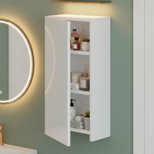 Pensile Bagno Sospeso Con Anta Reversibile 2 Ripiani Regolabili Mobile Salvaspazio Da Parete Per Bagni Moderni E Piccoli Spazi 60 x 30 x 16 Cm Bianco