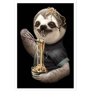 Affiche enfant repas de paresseux  Affiche seule