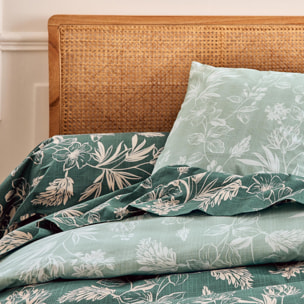 Drap plat percale de coton végétal - Vert