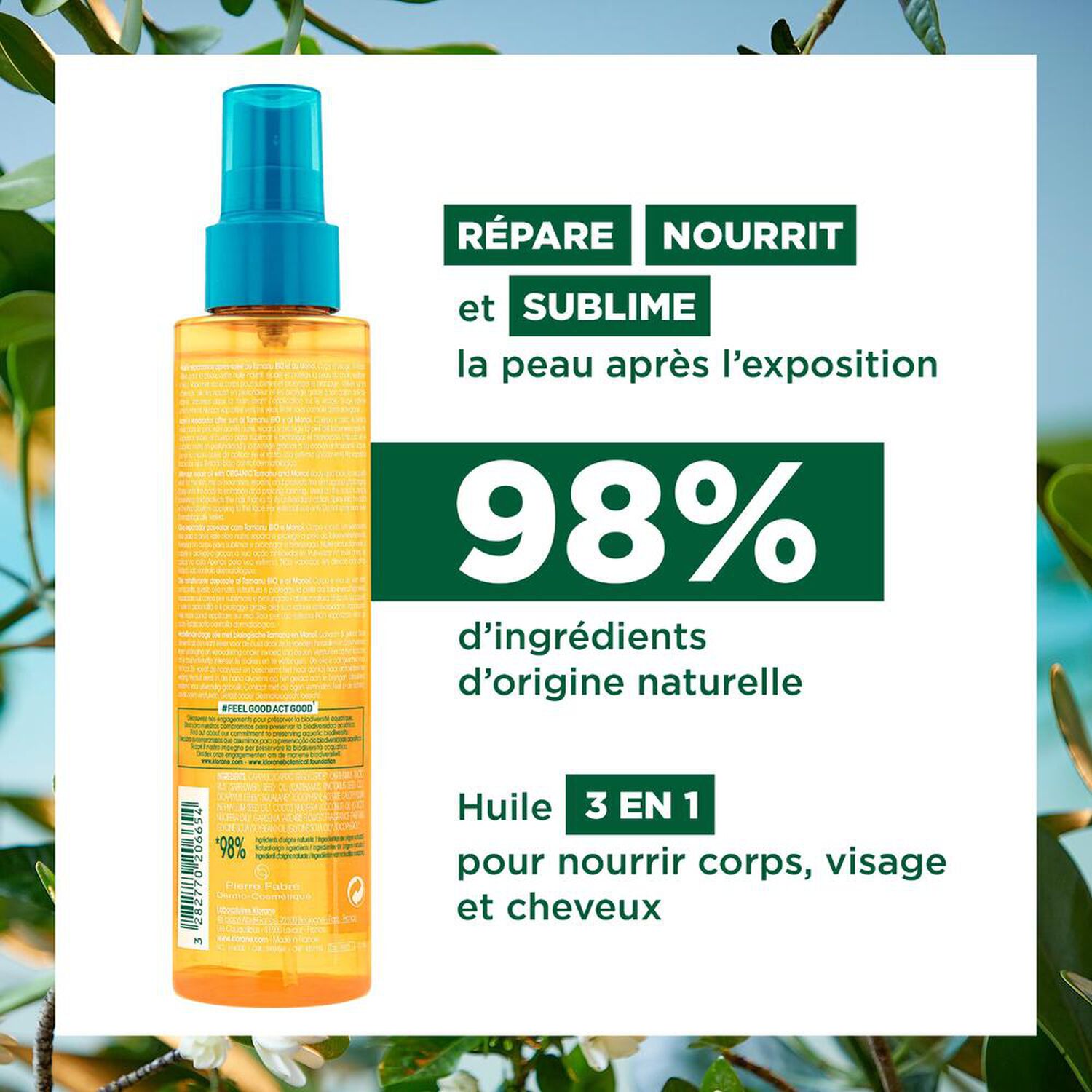 Monoi et Tamanu Bio - Huile Réparatrice Après-Soleil - 150 ml