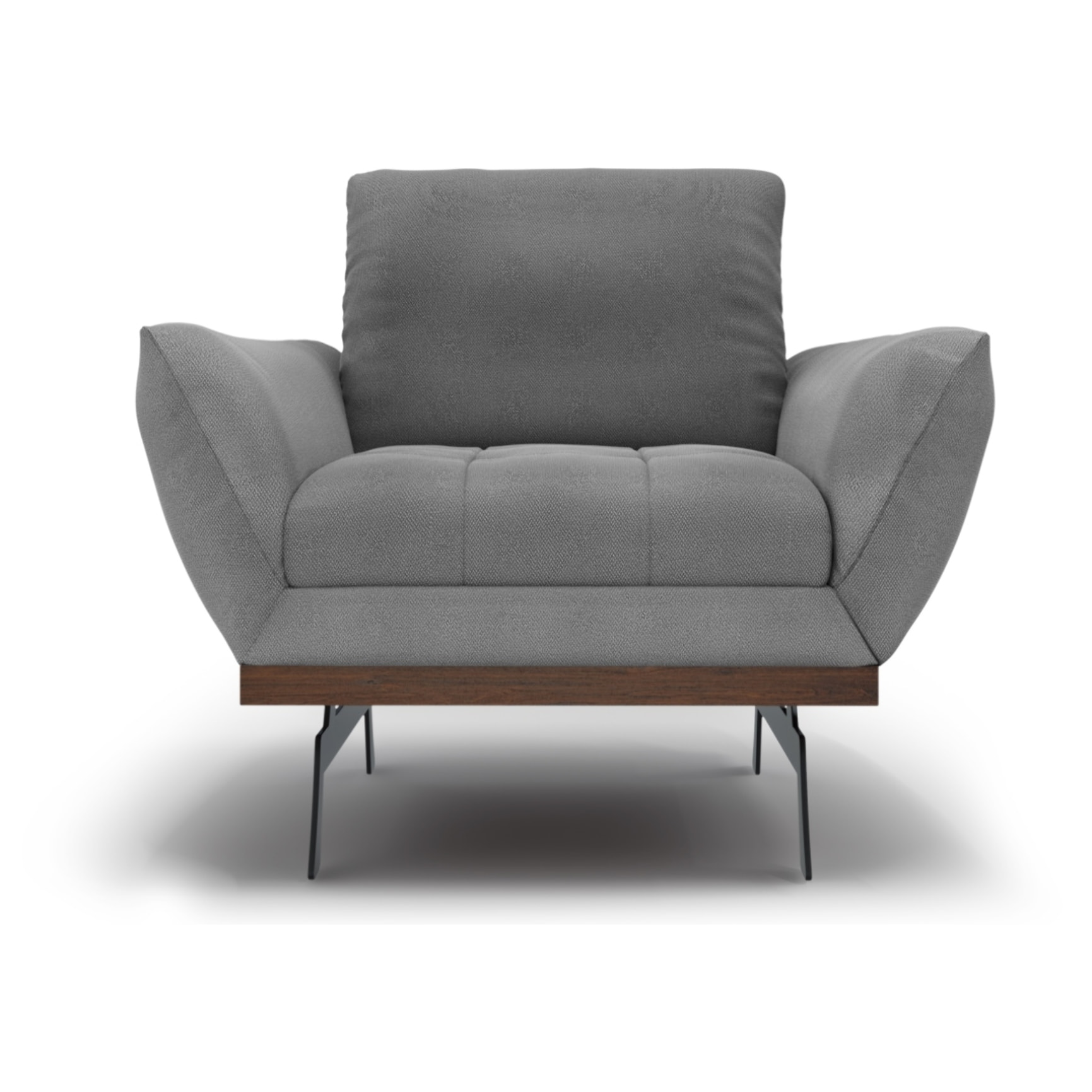 Fauteuil "Olivier" en tissu structurel gris