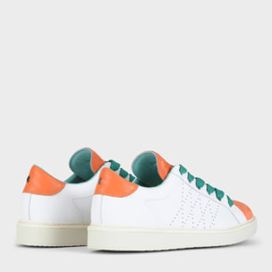 ZAPATO CON CORDONES HOMBRE P01 DE PIEL Y ANTE BLANCO NARANJA VERDE PEPPER