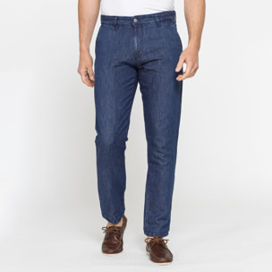 JEANS CHINO IN TESSUTO DENIM DI LINO & COTONE