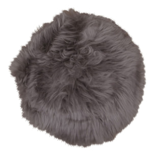Cuscino per sedia in pelle di agnello tortora ø35 cm