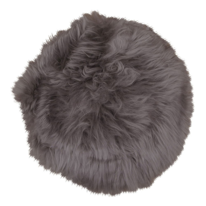 Cuscino per sedia in pelle di agnello tortora ø35 cm