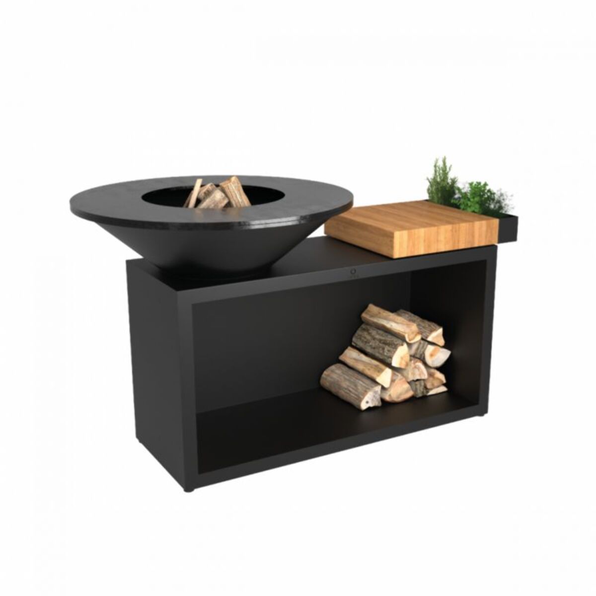 Brasero OFYR Island Black 100 Teak Wood OI3B100W