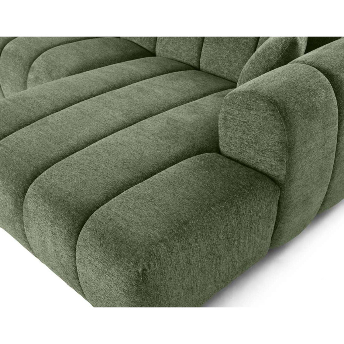 Curtis - canapé d'angle droit 4 places en tissu texturé - Vert