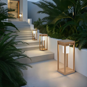 Lanterne Piky solaire beige lin H40cm