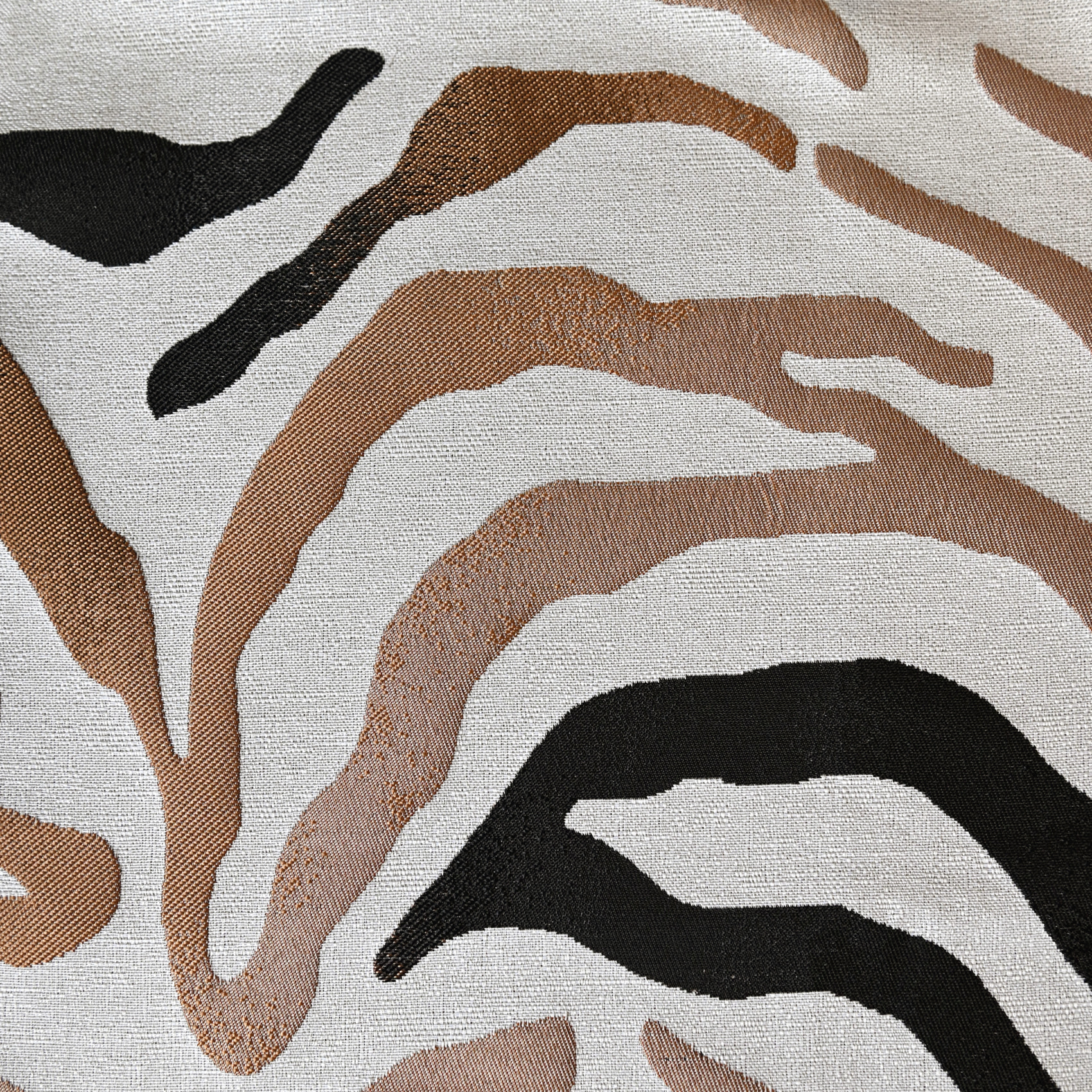 Tissu jacquard ameublement motif zèbre dégradé - Jaune Ocre