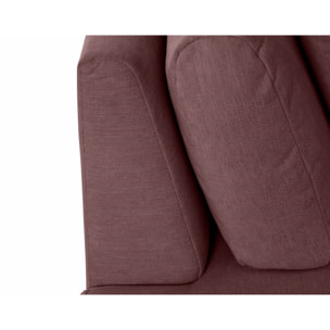 Santorini - canapé modulable d'angle droit + pouf - 4 places - en tissu texturé - Prune