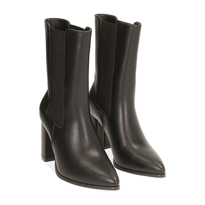 Chelsea boots neri, tacco 9 cm