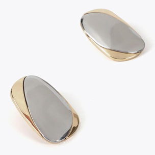 Orecchini grandi metalli combinati