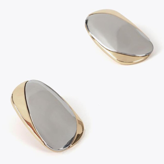 Orecchini grandi metalli combinati