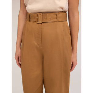 Motivi - Pantalones balloon con cinturilla de tela - Beige
