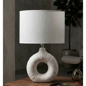 LAMPADA DA TAVOLO SETA BIANCA CM 28,5X15X43