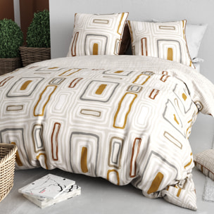 Parure housse de couette 3pcs 100% coton 57 fils paola