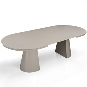 Table à manger extensible Tomasucci GLOMMA, en MDF, taupe, 150/200/250 × 110 × 76 cm