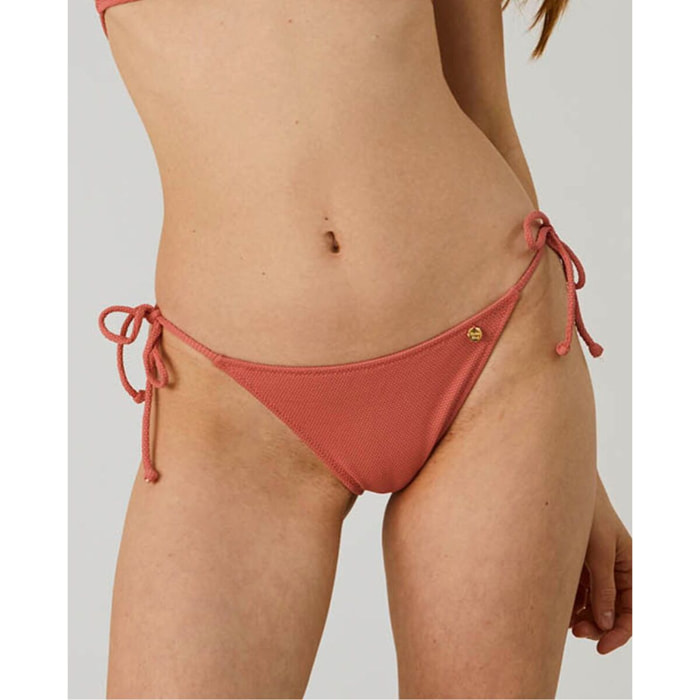 Braga de bikini semibrasileña con lazos en tejido piqué