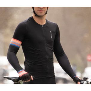 Guantes cortos de ciclismo unisex BLUEBALL Pavé Grip - Negro con arcoíris ancho