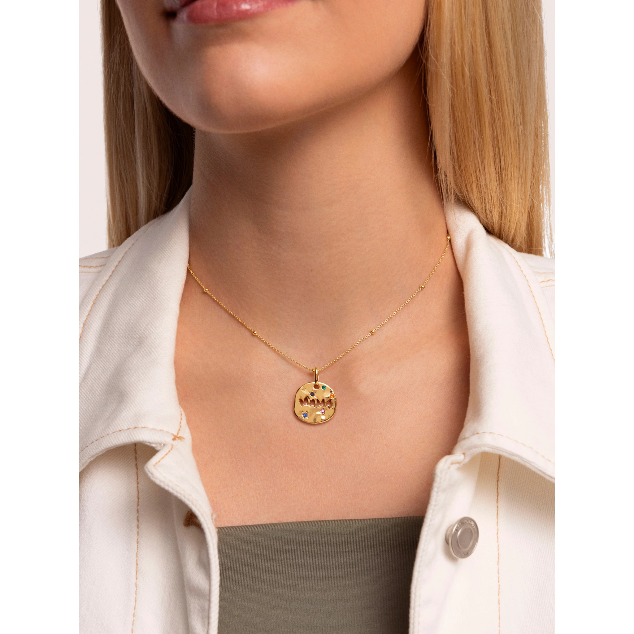 Collar Dots Mamá Baño Oro