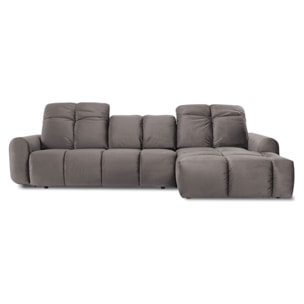 Canapé d'Angle Droit Velours Anacapri, 3 Places, Repose-têtes Ajustables, Style Contemporain