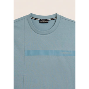 T-shirt in jersey con stampa logo tono su tono