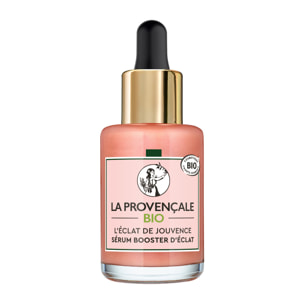 La Provençale Peptide-Eclat - Sérum Rose Booster d'Eclat Anti-fatigue - Olive violette - Peptides, Vitamine C* & Pigments lumine