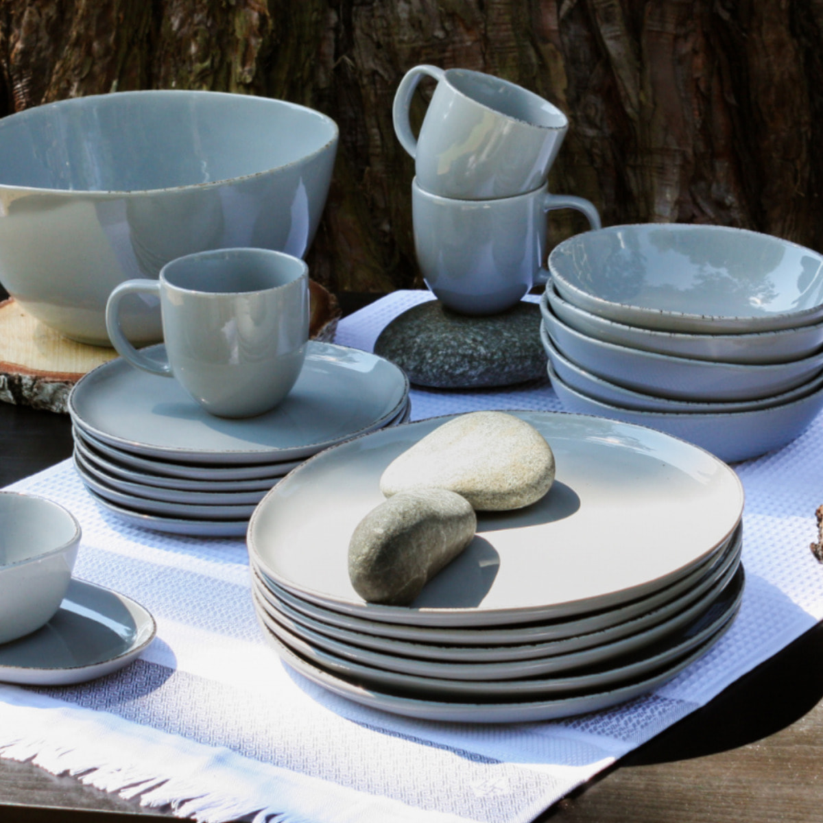Lot de 6 grandes assiettes, GALET