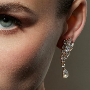 Pendientes con Circonita Brillante acabado oro 18k