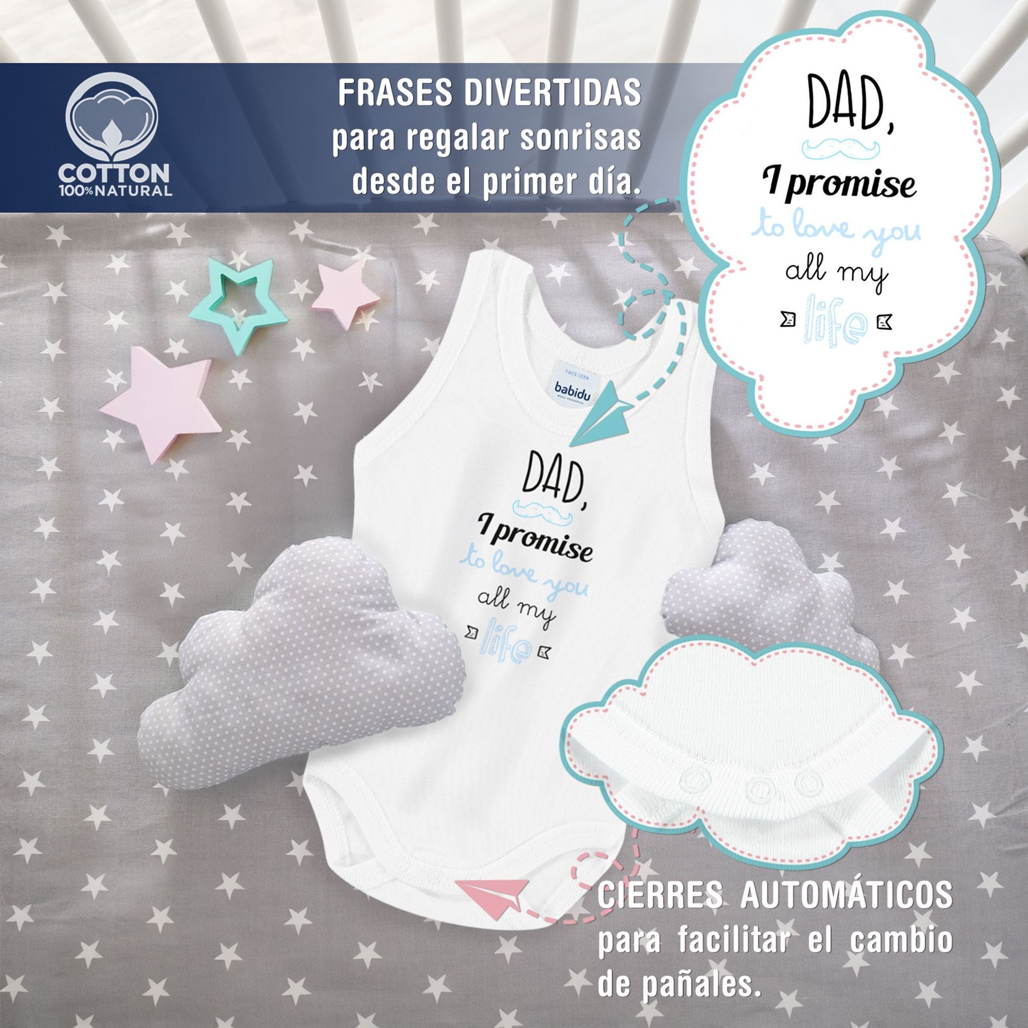 Body bebé tirantes personalizado frases