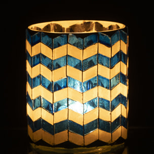 J-Line Chandelier - verre - bleu/blanc - medium