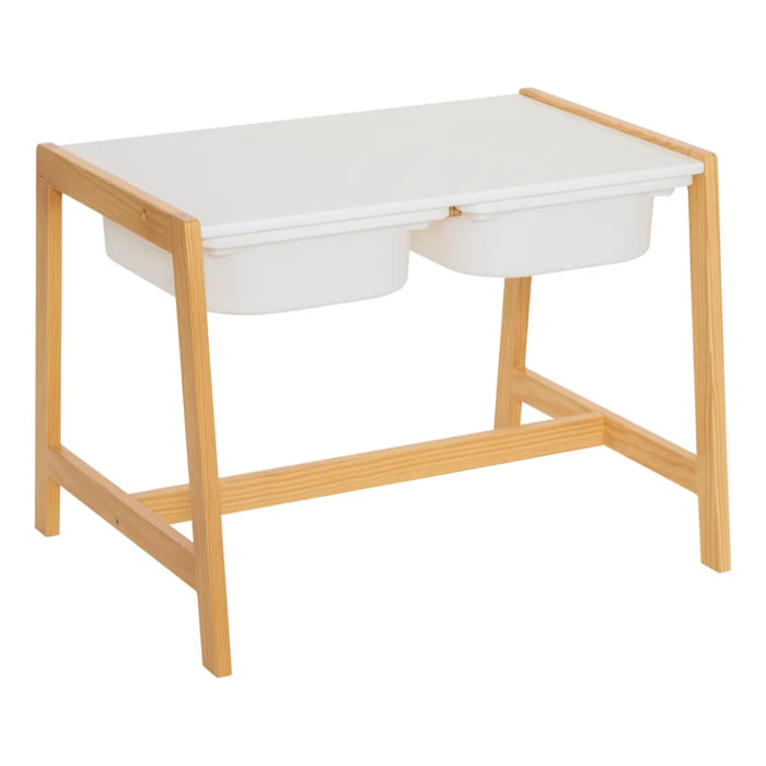 Bureau enfant Bako 2 chaises 2 tiroirs blanc