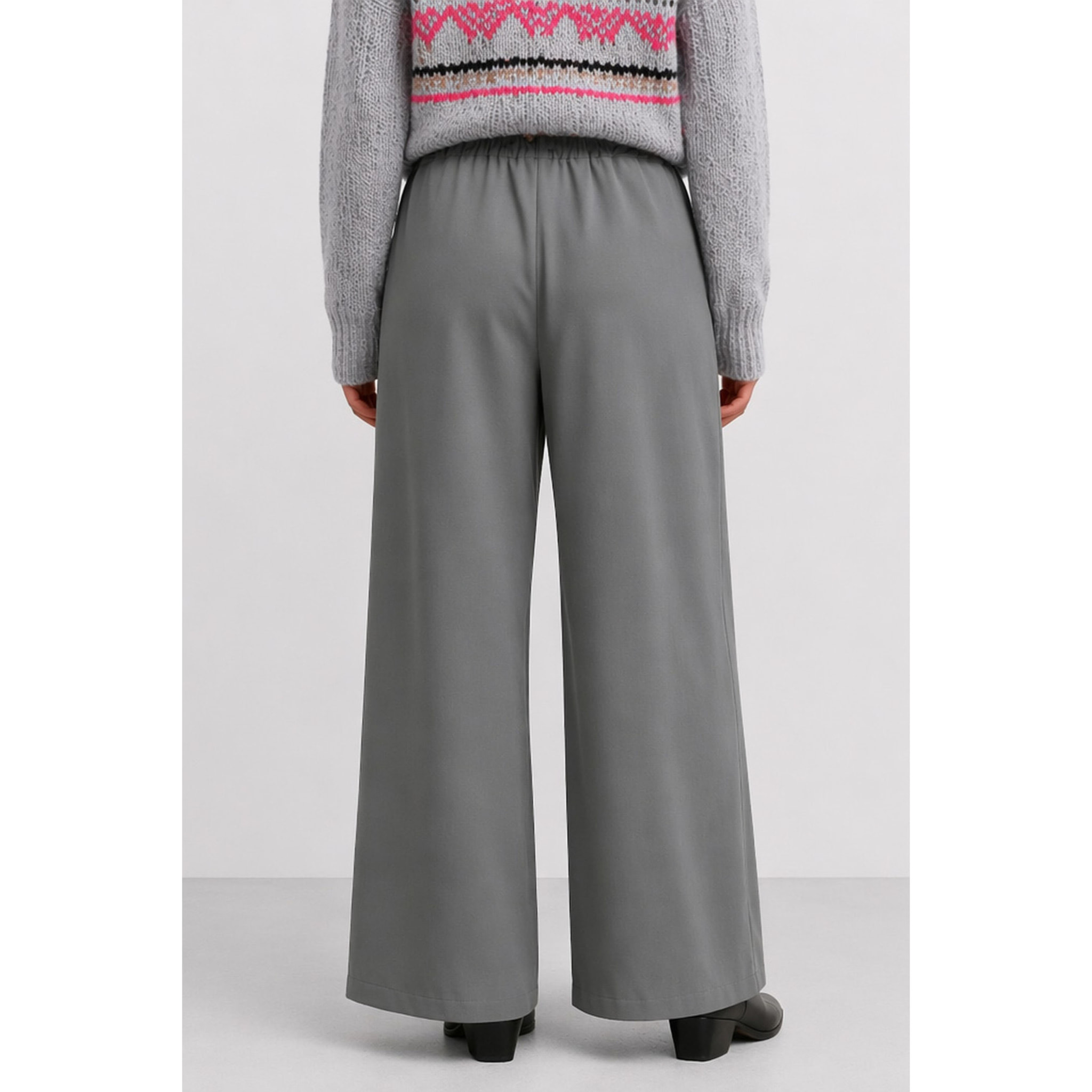 Kocca - Pantaloni a gamba larga in viscosa con vita alta Donna